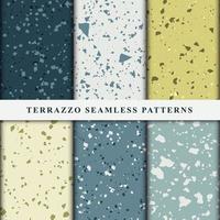 Set of terrazzo seamless patterns. Premium Vector