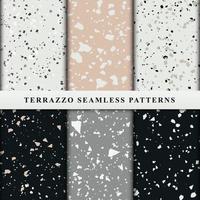 Set of terrazzo seamless patterns. Premium Vector