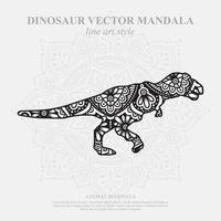 Dinosaur Mandala. Vintage decorative elements. Oriental pattern, vector illustration.