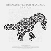 Dinosaur Mandala. Vintage decorative elements. Oriental pattern, vector illustration.