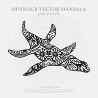 Dinosaur Mandala. Vintage decorative elements. Oriental pattern, vector illustration.