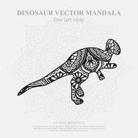 Dinosaur Mandala. Vintage decorative elements. Oriental pattern, vector illustration.