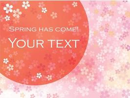 Vector Background Illustration With The Rising Sun, Cherry Blossoms In Full Bloom, And Text Space.