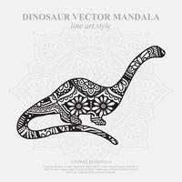 Dinosaur Mandala. Vintage decorative elements. Oriental pattern, vector illustration.