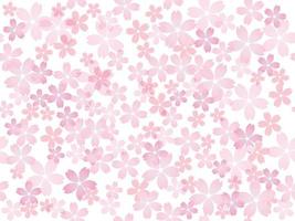 Seamless Vector Background Illustration With Cherry Blossoms In Full Bloom Isolated On A White Background. Horizontally And Vertically Repeatable.