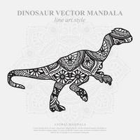 Dinosaur Mandala. Vintage decorative elements. Oriental pattern, vector illustration.