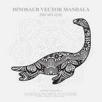 Dinosaur Mandala. Vintage decorative elements. Oriental pattern, vector illustration.