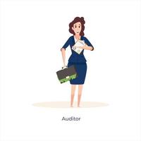 avatar de mujer auditora vector