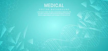 Template for science and technology concept or banner with a DNA molecules. vector