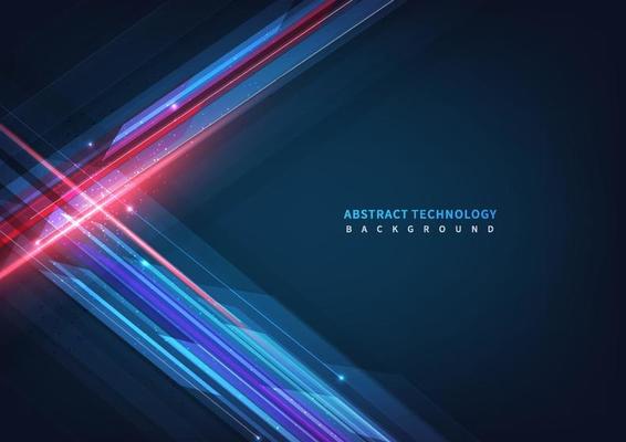 Abstract technology geometric overlapping hi speed line movement design background with copy space for text.