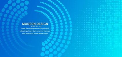 Blue abstract vector banner template. Minimal background with halftone circle for business, banner, for announcement.