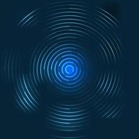 Abstract blue lines bright circles pattern on dark background. vector