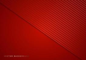 Abstract stripes golden lines diagonal overlap on red background. Luxury style. vector