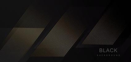 Abstract stripes golden lines diagonal overlap on black background. Luxury style. vector