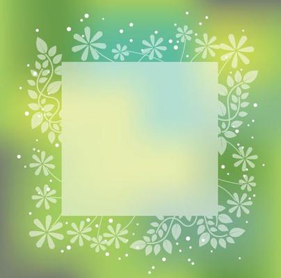 Square Abstract Springtime Frame Isolated On A White Background. Vector Illustration.