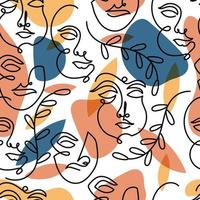Abstract Woman One Line Art Style Background vector