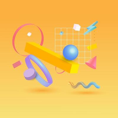 3d Geometric Floating Shape Background