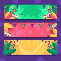 Fun Colorful Instrument in Rio Festival Banner vector