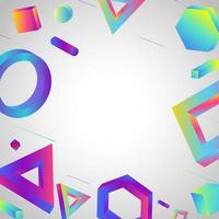 3D Geometric with Colorful Background vector