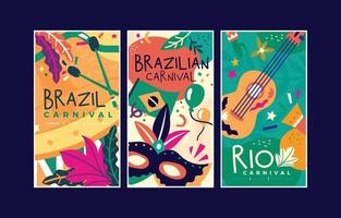 Vector Colorful Illustration Banner for Rio Brazil Carnival