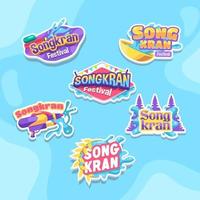 Fun Songkran Water Festival Sticker vector