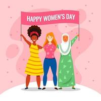 Women's Day Support Each Other Concept vector