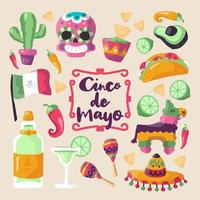 cinco de mayo conjunto de iconos