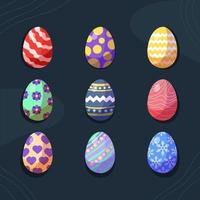 huevo colorido artístico para el icono de pascua vector