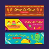 Set Of Cinco De Mayo Festival Banners vector