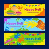 Set of Holi Festival Banners vector