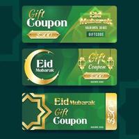 cupón de regalo para la promoción de eid mubarak vector