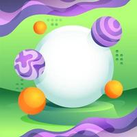 3D Green Balls Background vector