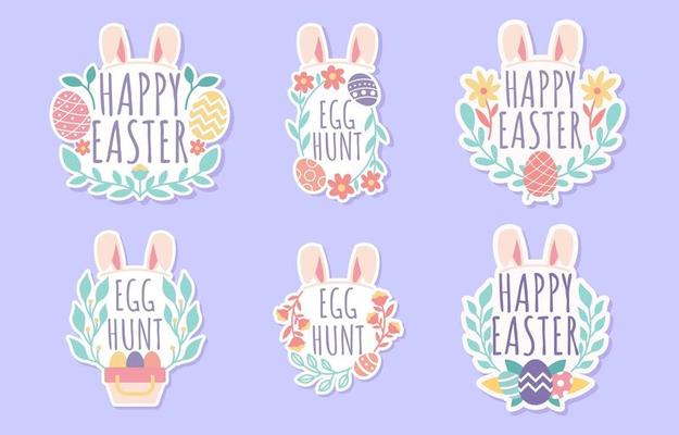 Easter Sticker with Floral Decoration Collection