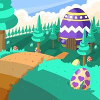 Artsy Easter Egg Garden vector