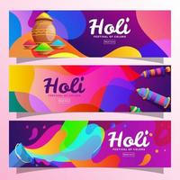 Holi Festival Colorful Banner vector