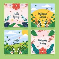 Hello Spring Greeting Card vector