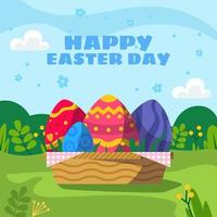 Happy Easter Day Eggs Background vector