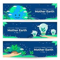 Earth Day Banner Collection vector