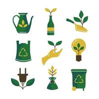 Environment and Eco friendly Icon Set vector