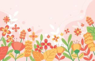 Spring Floral Flat Design Background vector