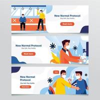 New Normal Protocol Banner collection vector