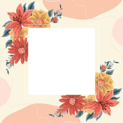 Floral Spring Frame Background