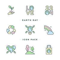 Cute Earth Day Collection Sticker vector