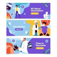 vaccine banner collection vector