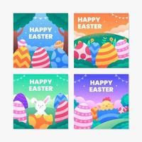 Happy Easter Social Media Template vector