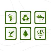 Earth Day Icon with Green Color vector