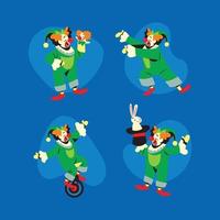 payaso characer set vector