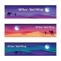 isra 'mi'raj banner set vector