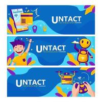 Untact or Contactless Technology Banner Collection vector