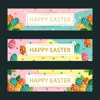 Happy Easter Banner Set